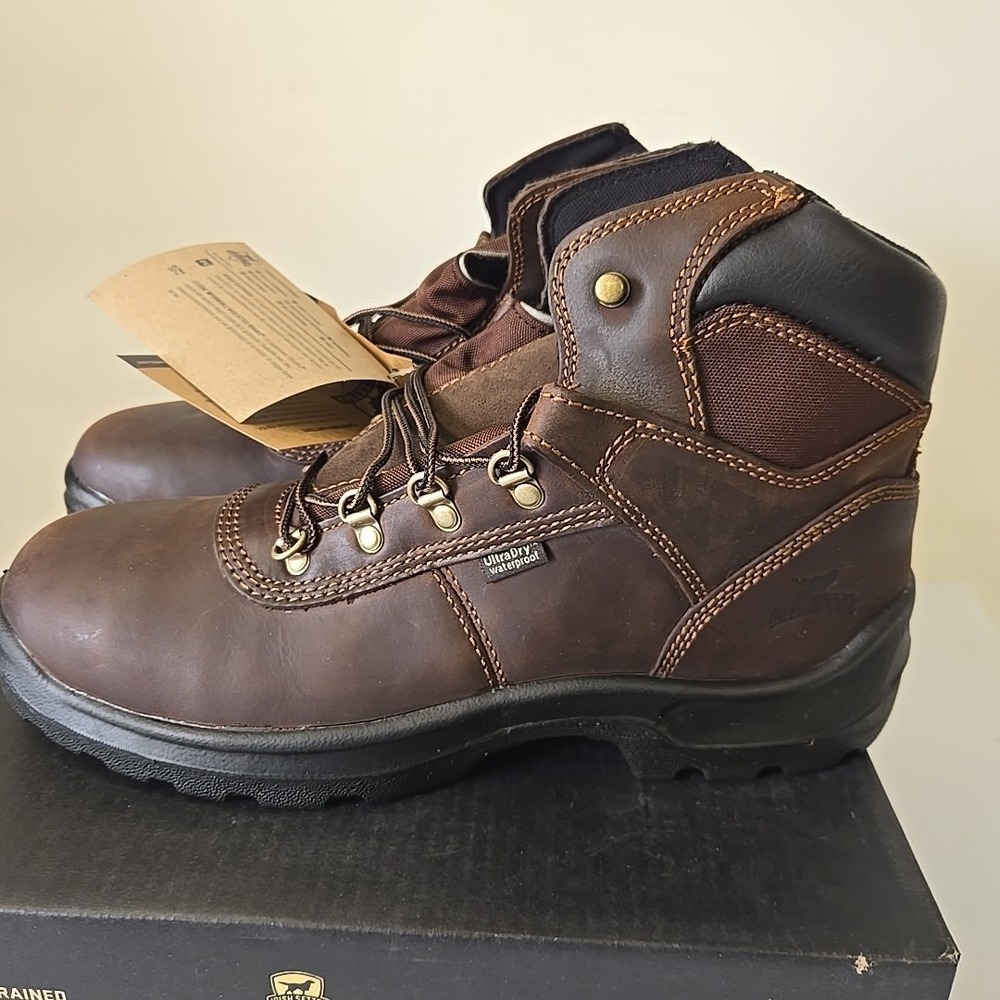 IRISH SETTER "ELY" REDWING MEN'S LACE-UP SOFT TOE WORK BOOTS BROWN 83617 SZ 12 D